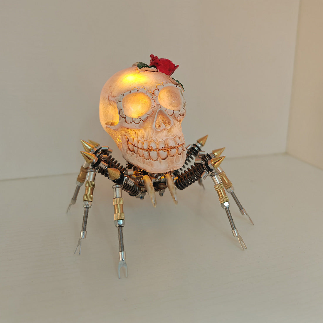 Halloween 3D Metal Skull Spider Night Light Model Kit - DIY Assembly Fun 3D Puzzle Model Kit Diyengmod