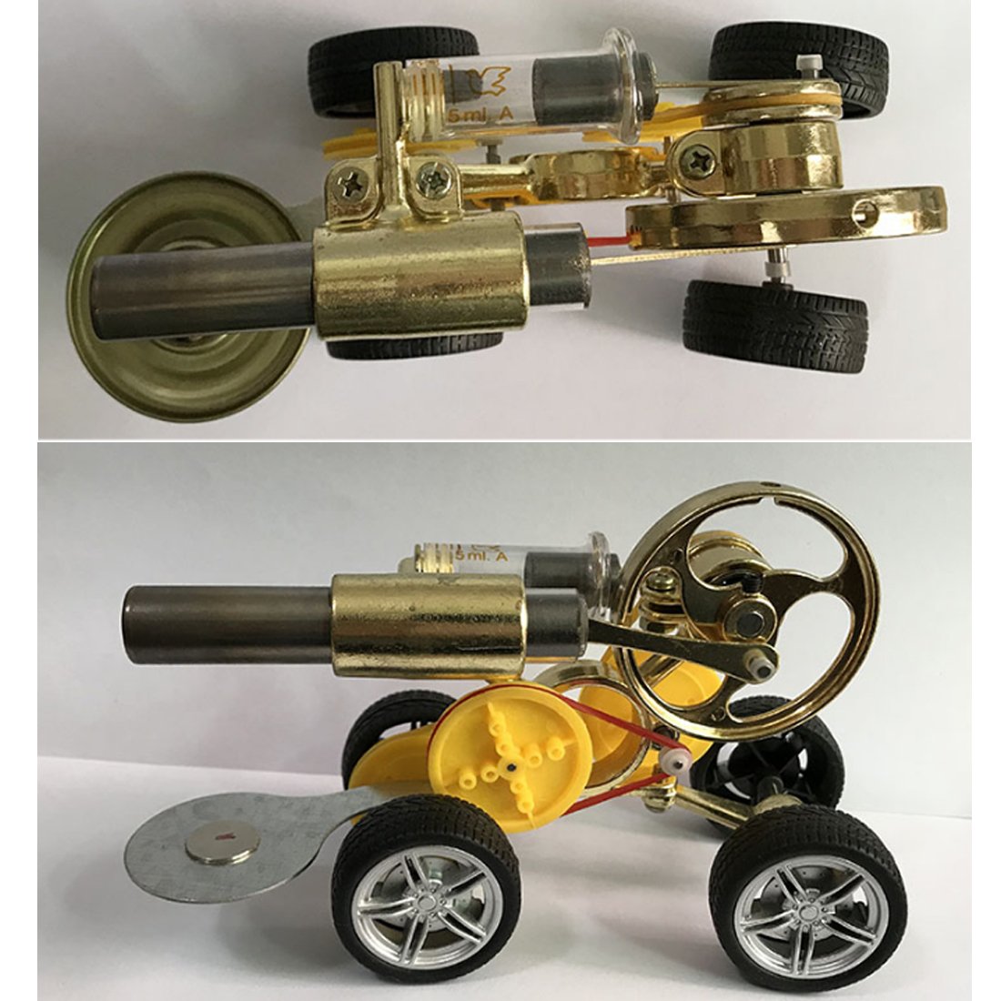 DIY Stirling Engine Car Model Kit - Educational Toy for Science Enthusiasts Stirling Engine Vehicle Diyengmod