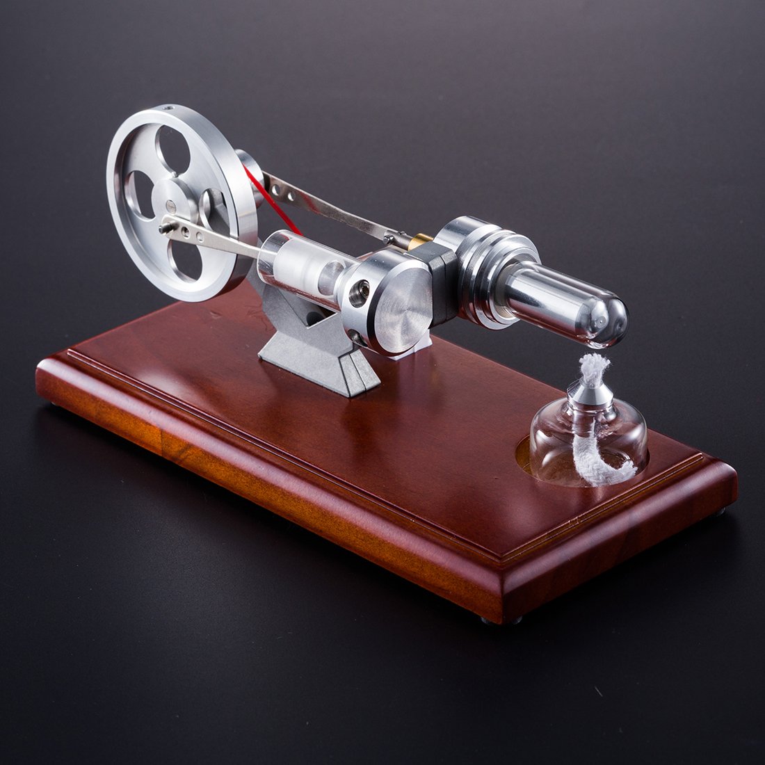 LED-Powered Stirling Engine Model - Educational Toy with Alcohol Burner & Spare Parts Stirling Engine with LED Diyengmod