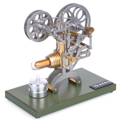 Retro Film Projector Stirling Engine Model - DIY Assembly External Combustion Engine with Elegant Metal Base, Ideal Gift for Science Enthusiasts Stirling Engine Diyengmod Pre-assembled