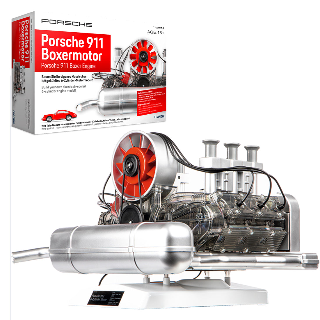 Porsche 911 Air-Cooled Boxer Engine Assembly Kit - Realistic Working Model of Classic 6-Cylinder Engine Engine Models Diyengmod