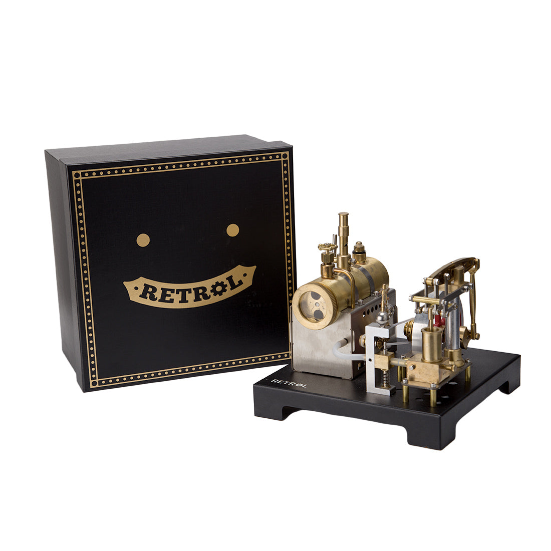 Vintage Inspired Full Metal Beam Steam Engine Model Kit with Horizontal Boiler and Centrifugal Regulator Flyball Steam Engine Diyengmod