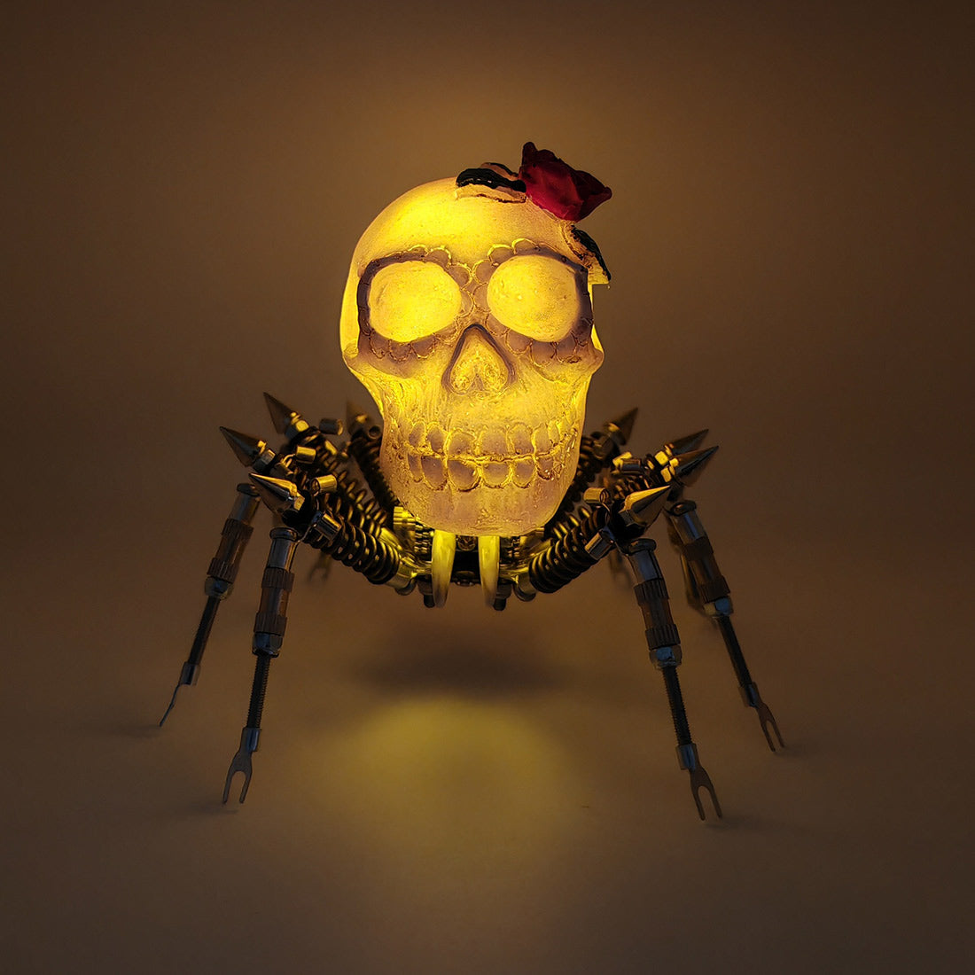 Halloween 3D Metal Skull Spider Night Light Model Kit - DIY Assembly Fun 3D Puzzle Model Kit Diyengmod