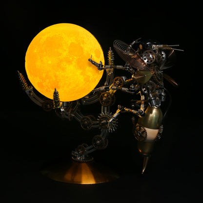 DIY 3D Steampunk Mechanical Wasp Puzzle Lamp with 16-Color Remote Control - 627PCS Home Decor Gift 3D Puzzle Model Kit Diyengmod