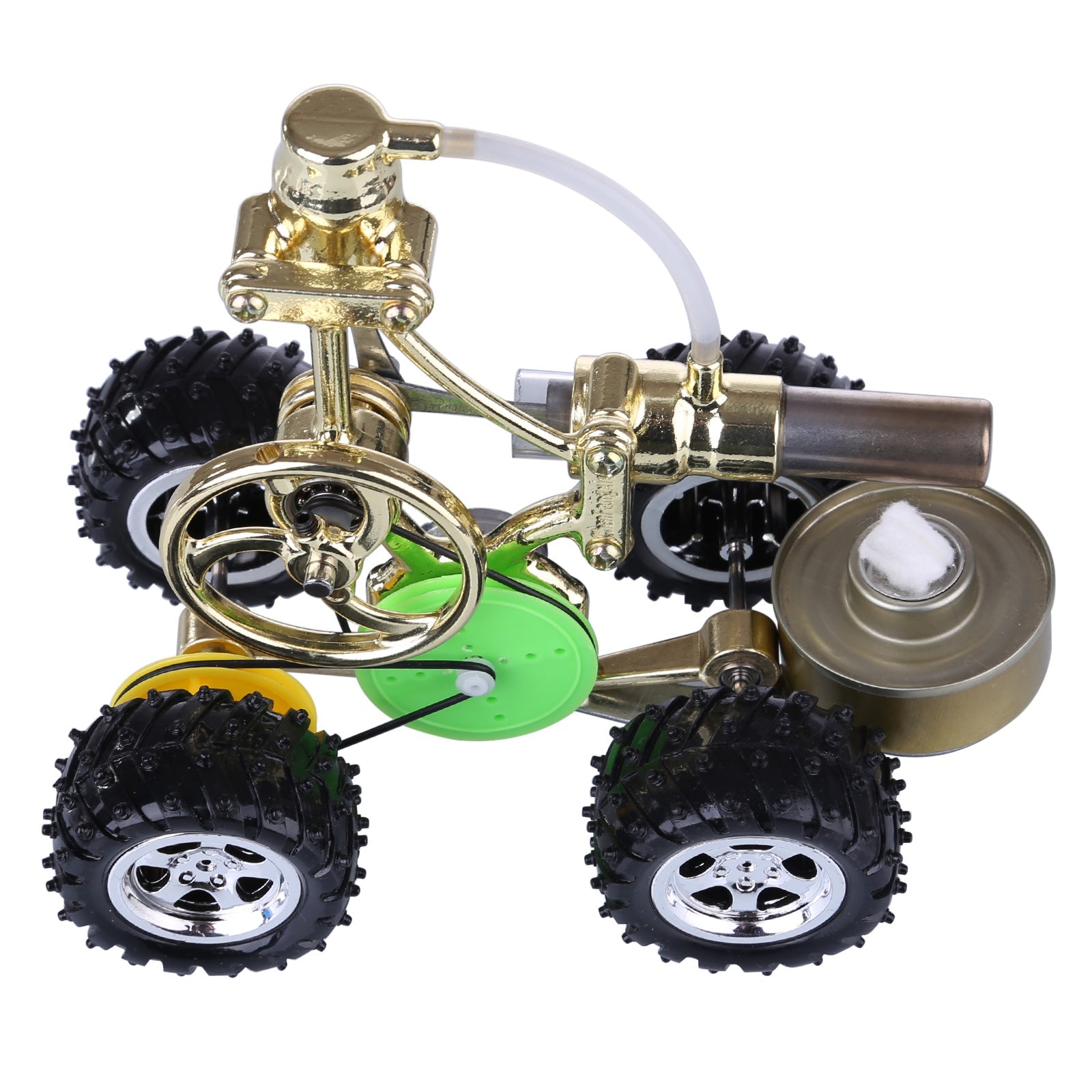 Thermal Power Hybrid Stirling Engine Car Model with LED Lights - DIY Educational Kit Stirling Engine Vehicle Diyengmod