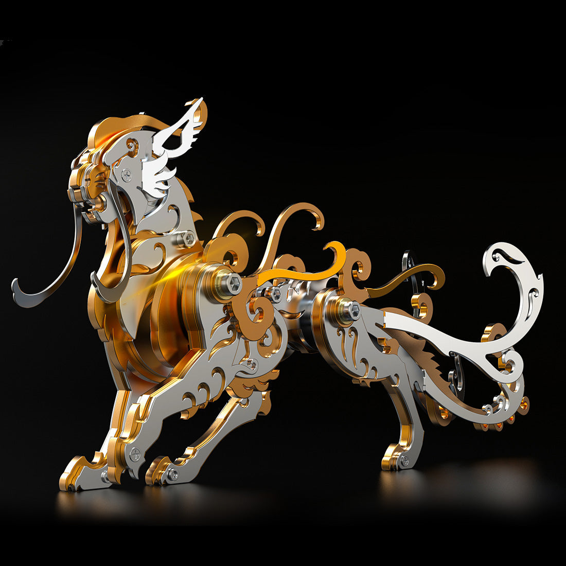 Metal Tiger 3D Jigsaw Puzzle Kit - Ancient Chinese Beast Mechanical Assembly Craft 3D Puzzle Model Kit Diyengmod