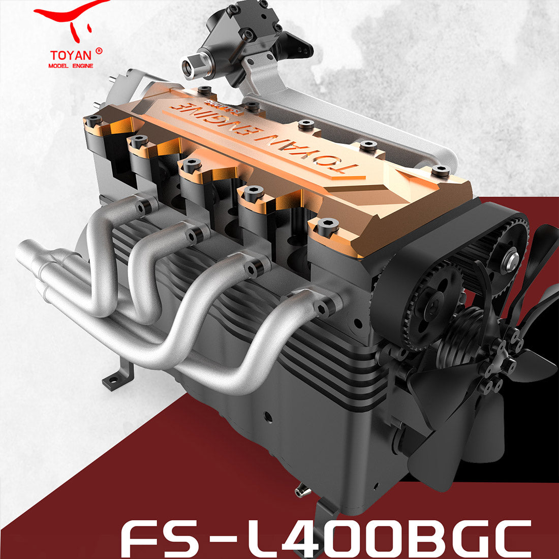 TOYAN FS-L400BGC 14CC Inline 4 Cylinder Water-Cooled Gas Engine Kit for RC Models and Airplanes Toyan Engine Diyengmod