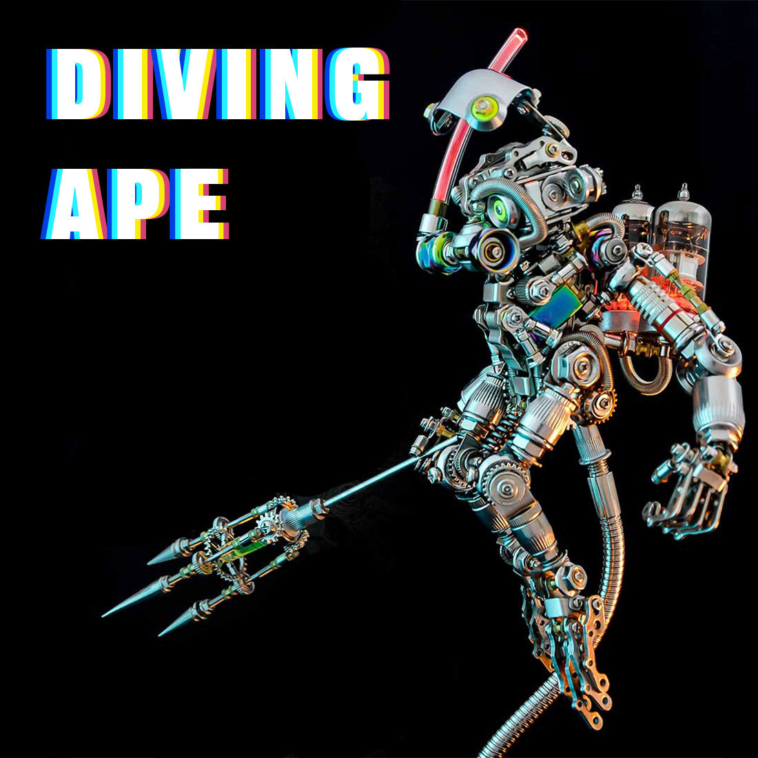 Colorful 3D Mechanical Diver Ape Metal Model Kit - 700+ Pieces DIY Assembly Ornament 3D Puzzle Model Kit Diyengmod