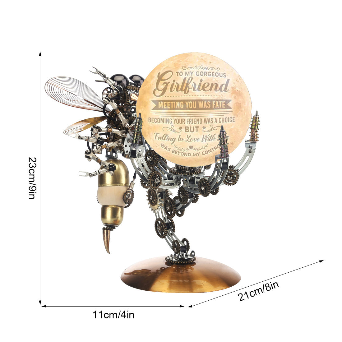 DIY 3D Steampunk Mechanical Wasp Puzzle Lamp with 16-Color Remote Control - 627PCS Home Decor Gift 3D Puzzle Model Kit Diyengmod