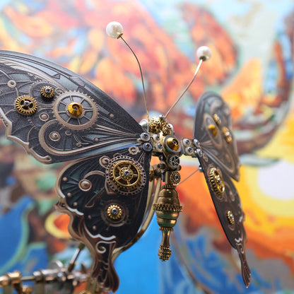 Dynamic Butterfly Metal Model Kit with Music Box - 3D DIY Mechanical Assembly 3D Puzzle Model Kit Diyengmod