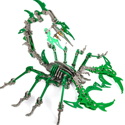 3D Metal Scorpion Puzzle Kit for Adults - 430 Piece Mechanical Assembly Craft Model 3D Puzzle Model Kit Diyengmod Green