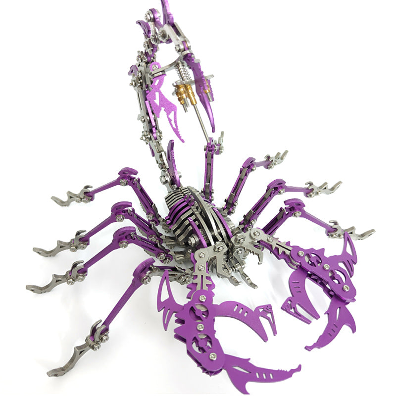 3D Metal Scorpion Puzzle Kit for Adults - 430 Piece Mechanical Assembly Craft Model 3D Puzzle Model Kit Diyengmod Purple