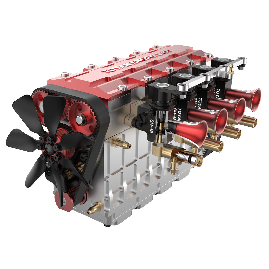 TOYAN FS-L400 14cc 4-Stroke Inline 4 Cylinder Nitro Engine Model - Pre-Assembled Version RC Engine Diyengmod FS-L400