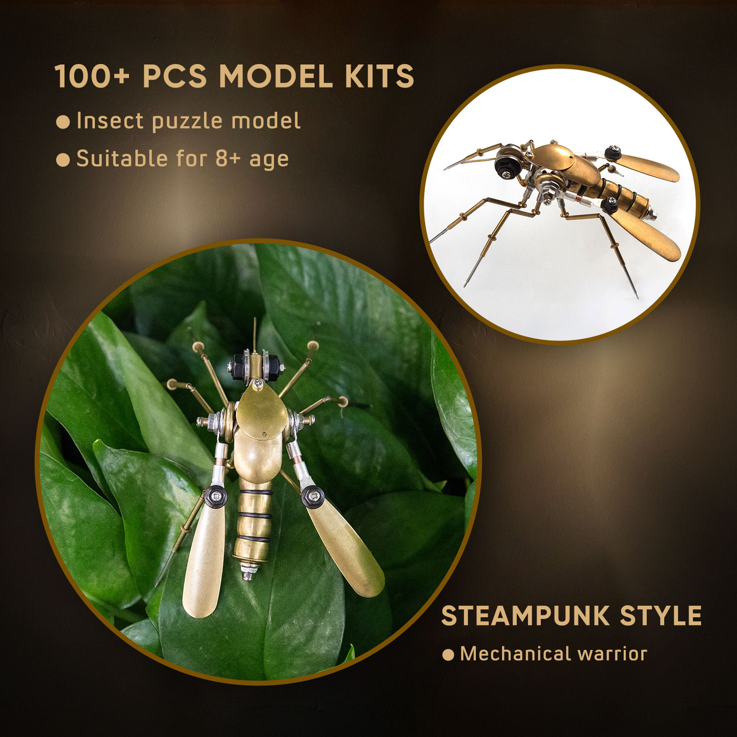 Steampunk Insect Miniature Metal Craft Set - 500+ Piece DIY Puzzle Collection 3D Puzzle Model Kit Diyengmod