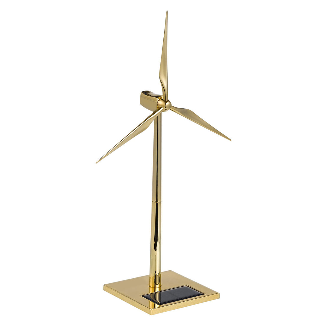 Golden 3D Metal Solar-Powered Windmill Assembly Model - DIY Engineering Decoration 3D Puzzle Model Kit Diyengmod