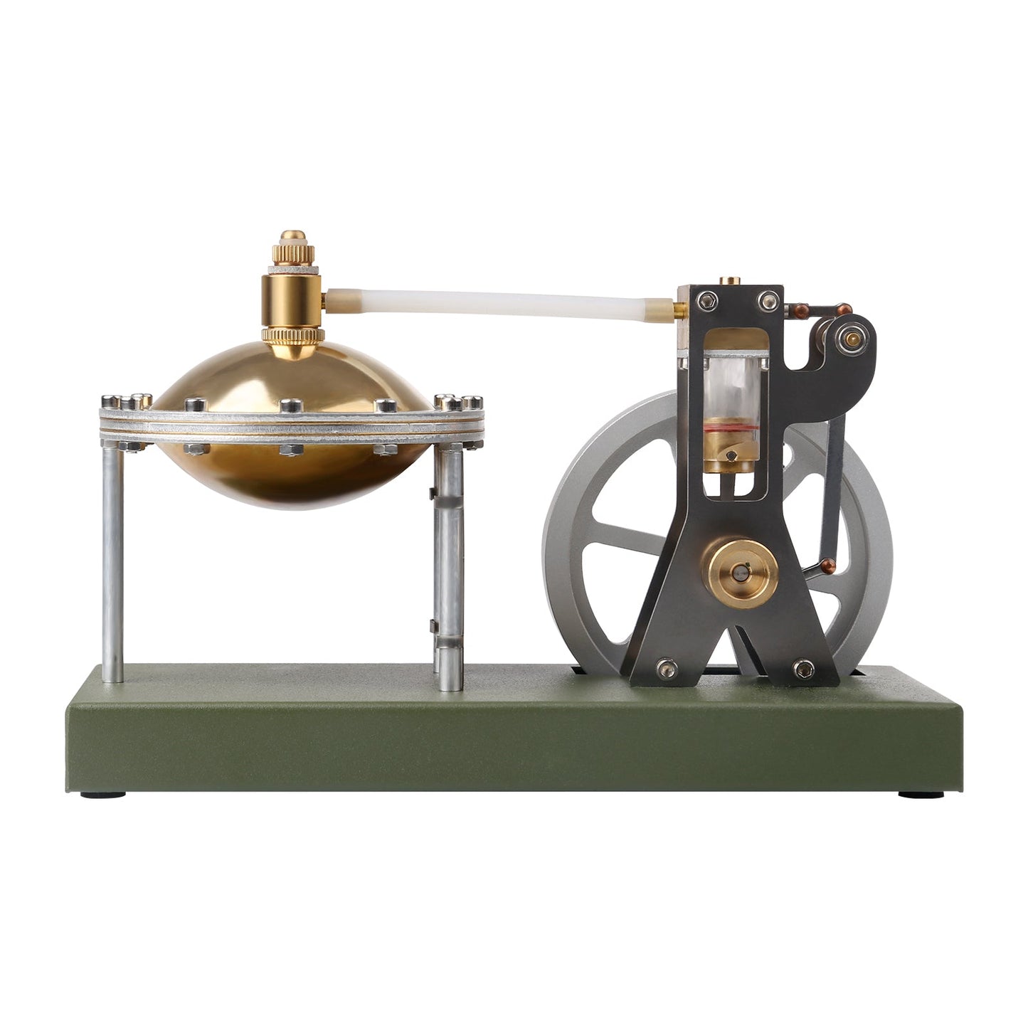 Vintage Brass Steam Engine Model with Transparent Cylinder - Educational STEM Toy Steam Engine Diyengmod