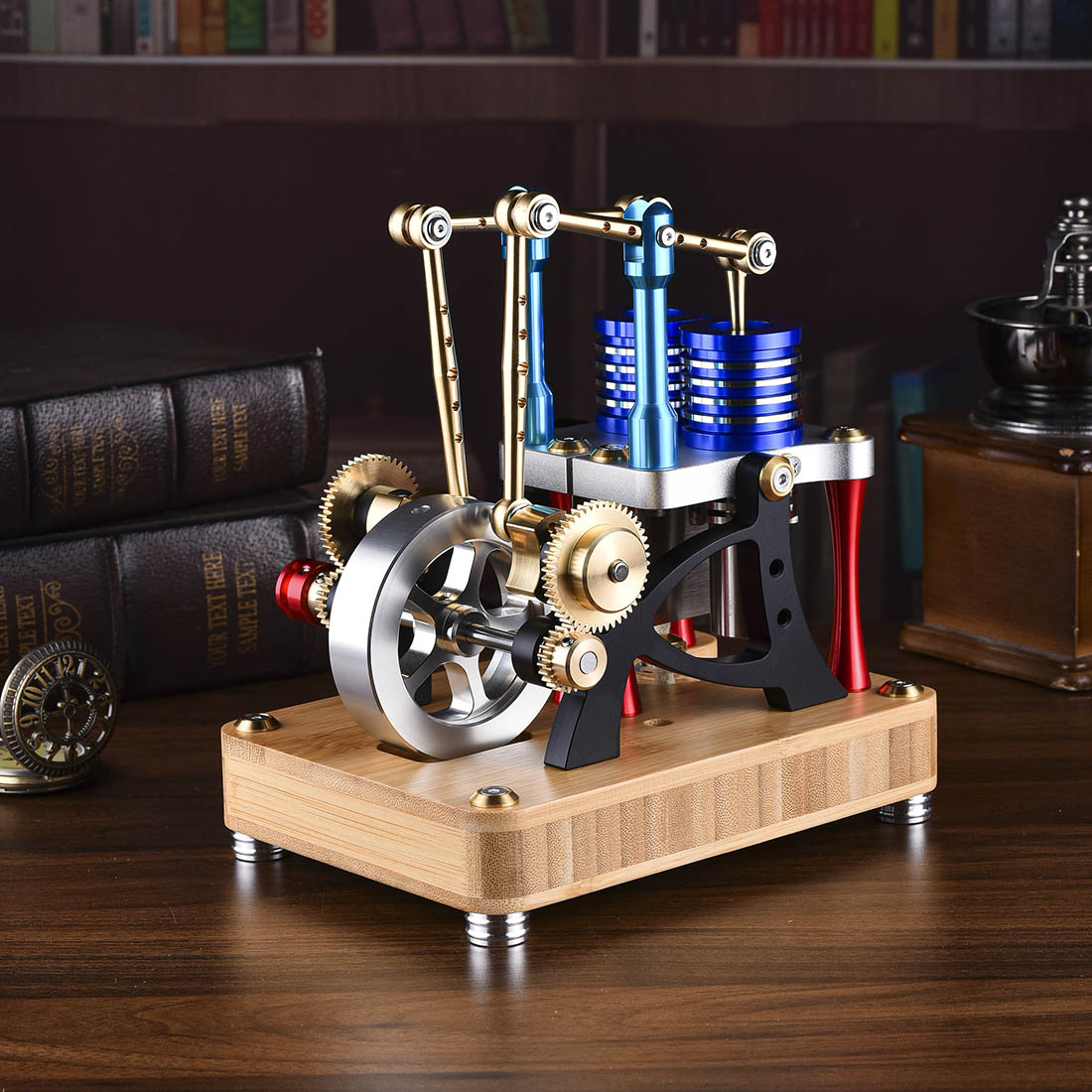 ENJOMOR Advanced Alpha Dual Cylinder Hot Air Stirling Engine Model Stirling Engine Diyengmod