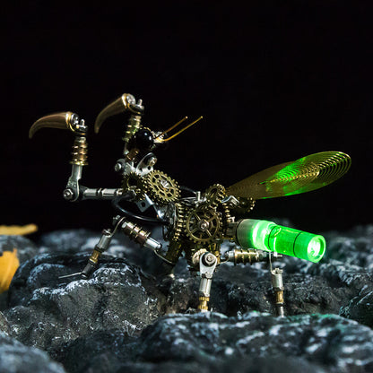 DIY 3D Metal Mantis Model Kit with Glow-in-the-Dark Features and Night Light - 300+ Pieces 3D Puzzle Model Kit Diyengmod