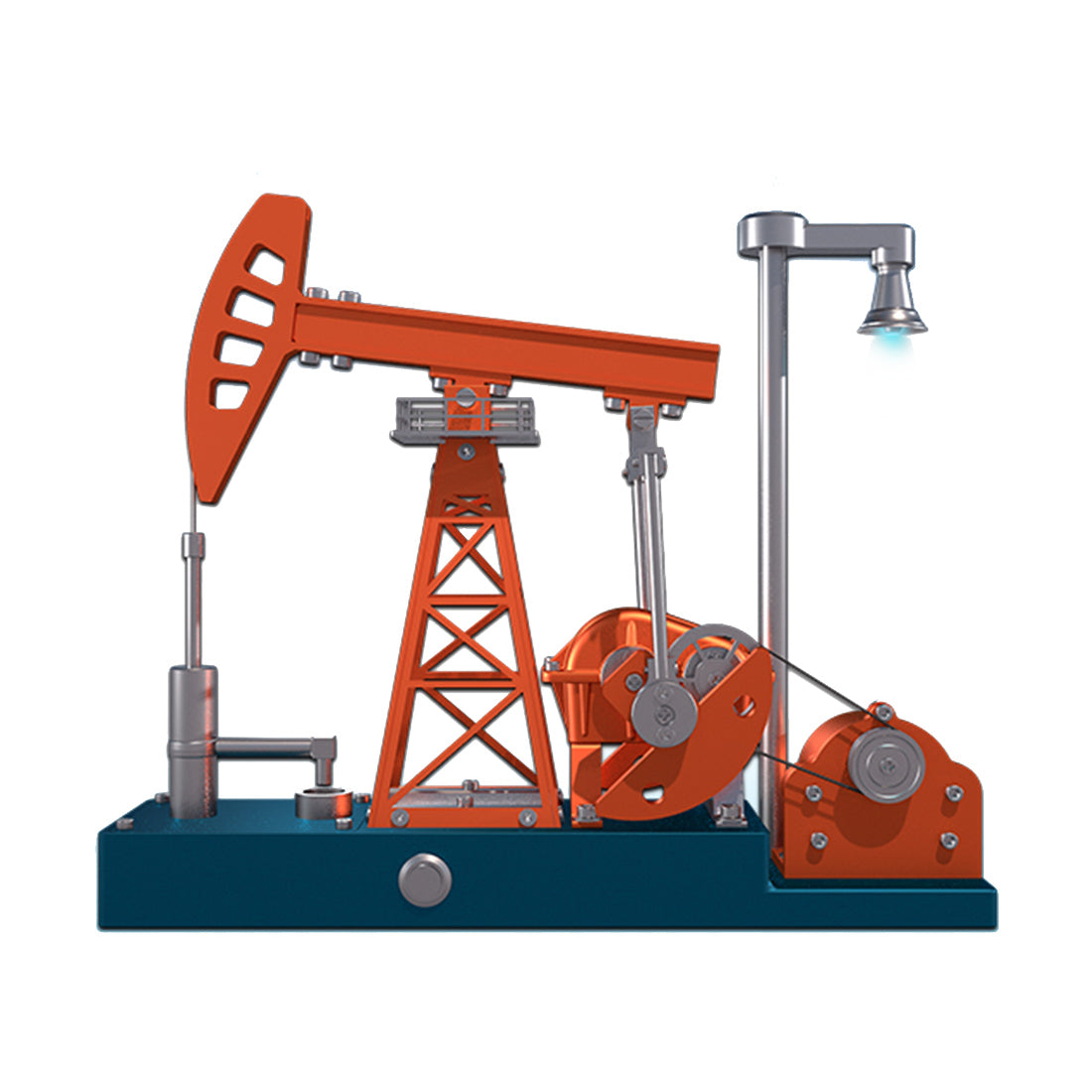 Working Oil Pump Jack Model Kit - TECHING 3D Metal Pumping Unit with Light - 219Pcs Educational Toy for Oilfield Enthusiasts DIY Engine Diyengmod