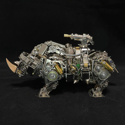 Steampunk Mechanical Siege Rhino Model Kit - 700+ Piece 3D DIY Assembly Craft 3D Puzzle Model Kit Diyengmod