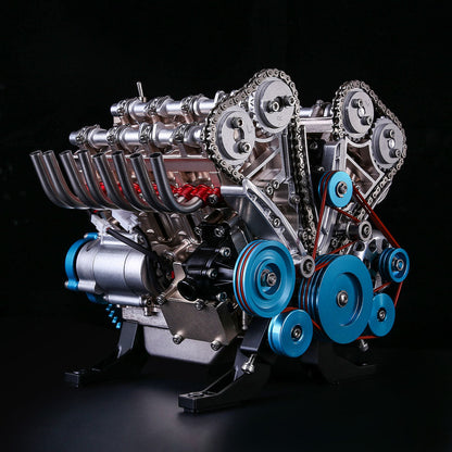 TECHING DIY Full Metal Car Engine Model Kits - Create Realistic Engine Models for Learning and Collection Engine Models Diyengmod V8 Engine