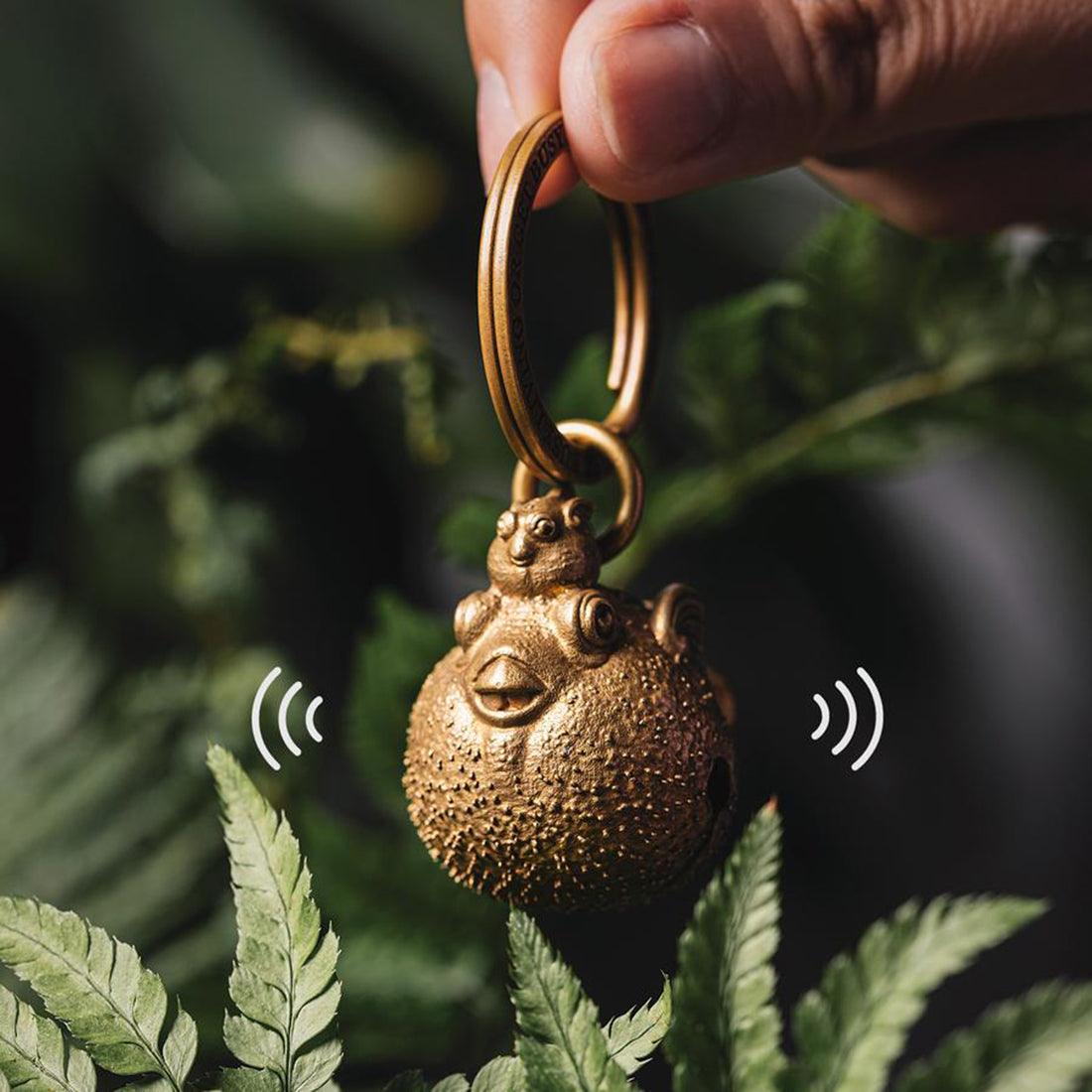 Puffed Up Elegance: Brass Globefish Bell Keychain Pendant Accessories Diyengmod