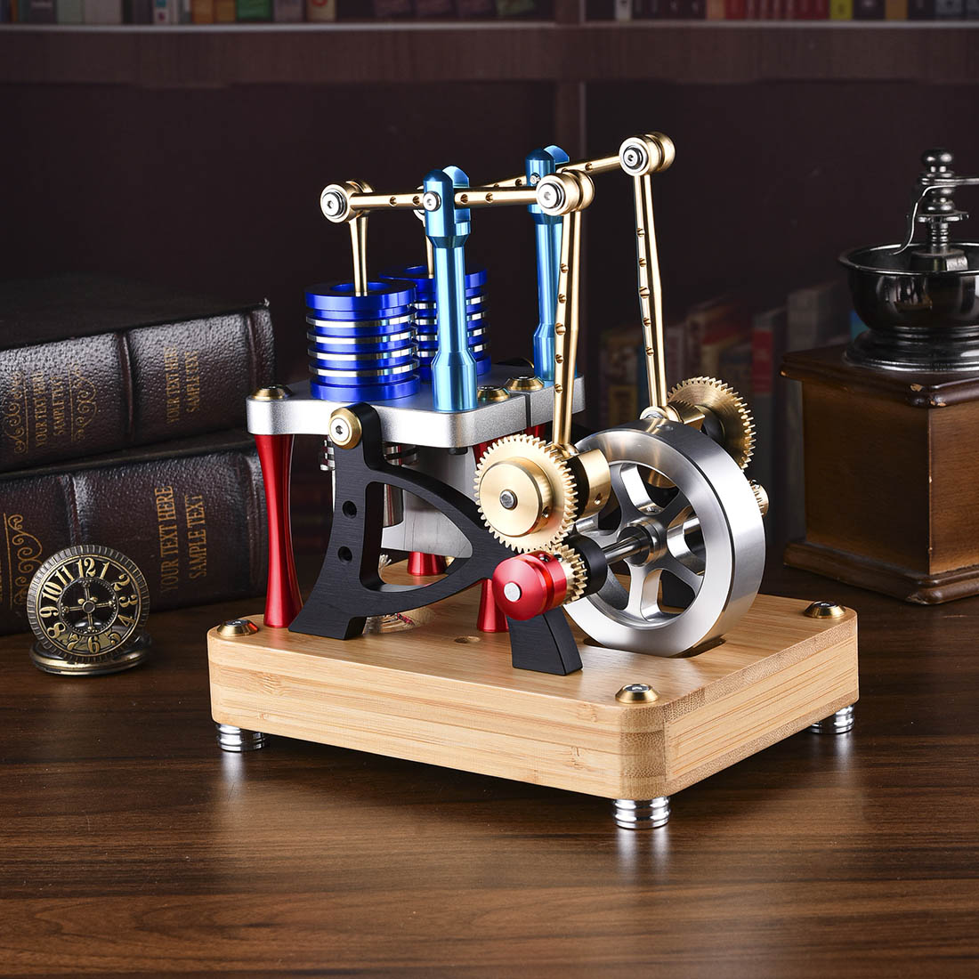 ENJOMOR Advanced Alpha Dual Cylinder Hot Air Stirling Engine Model Stirling Engine Diyengmod