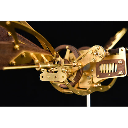 Dragonfly-Inspired 3D Mechanical Aircraft DIY Model Kit - Metal and Wood Assembly for All Ages DIY Engine Diyengmod