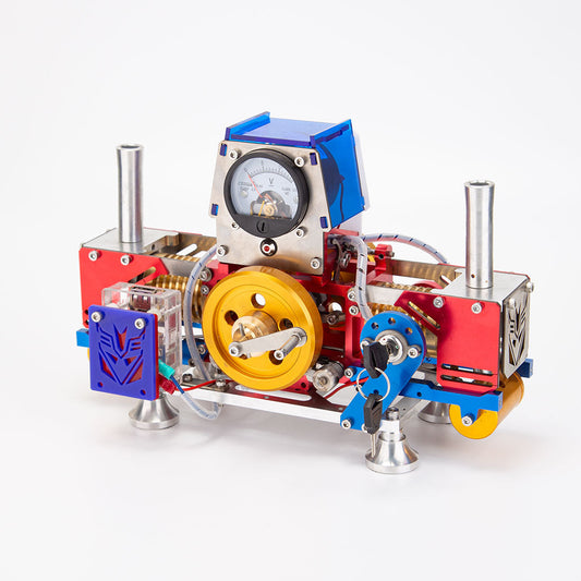 Double-Cylinder Flame-Licker Stirling Engine Power Generator Kit with Suction Mechanism Engine Model Diyengmod