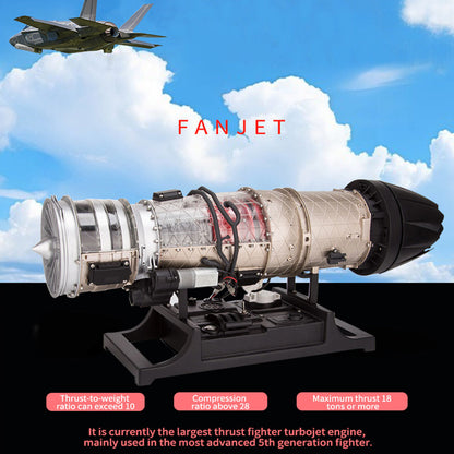 Full Metal Electric Turbofan Engine Model Kit - Assemble Your Own Working Turbojet Engine - TECHING 1/10 Scale Twin Rotor Aircraft DM135 with 600+ Pieces DIY Engine Diyengmod