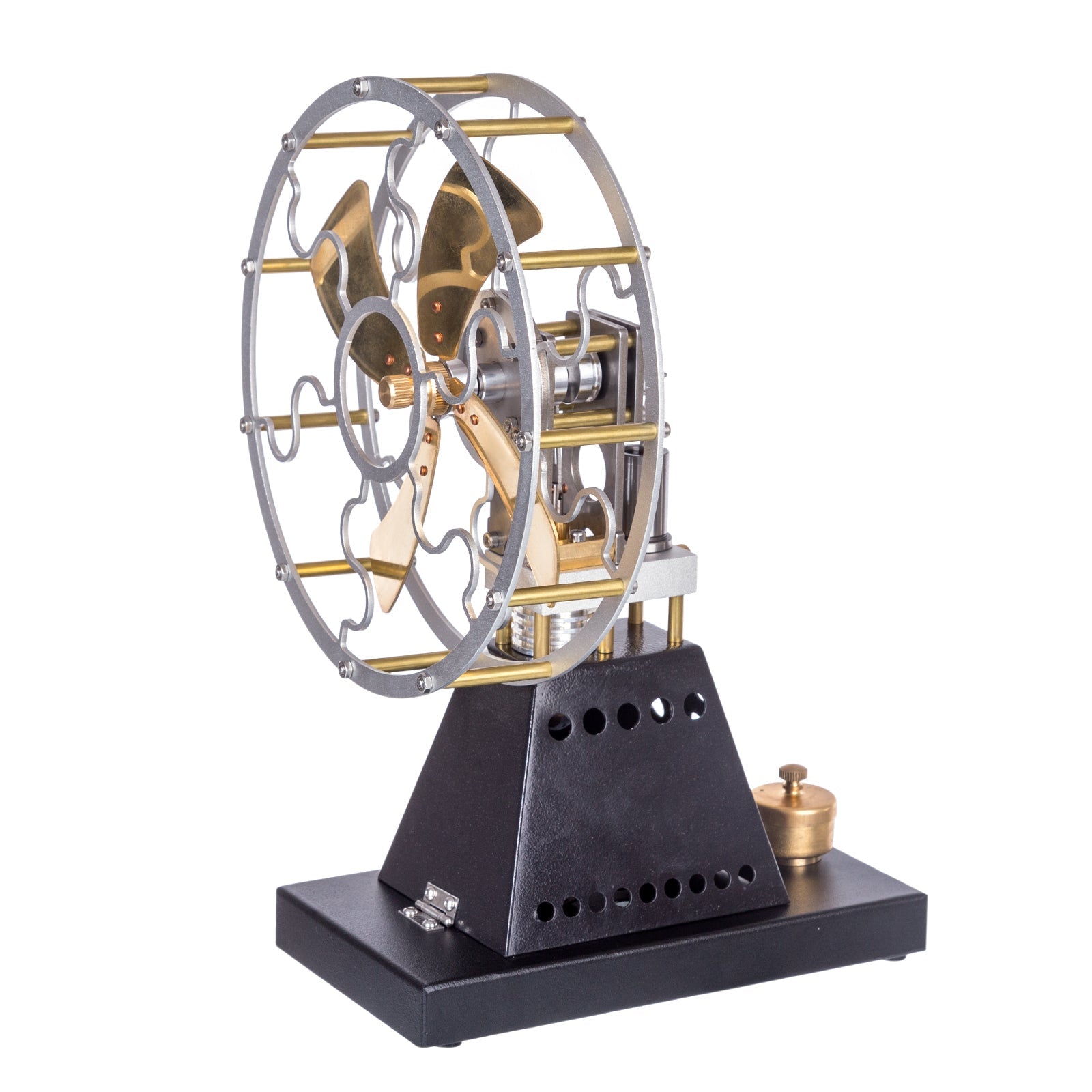 ENJOMOR Antique 4-Blade Heat-Powered Stirling Engine Fan - Educational Physics Science Experiment Toy Stirling Engine Diyengmod