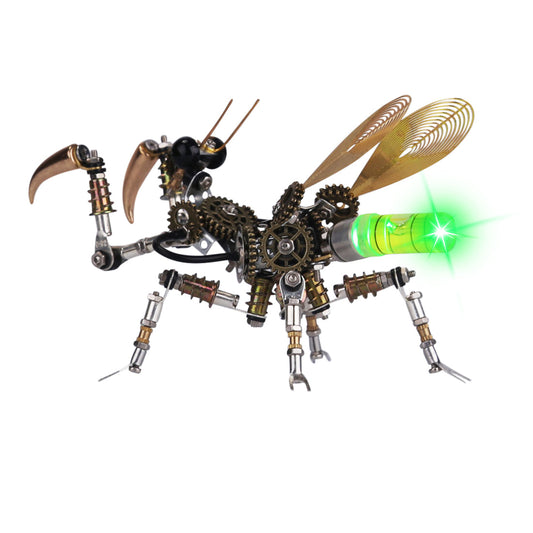 DIY 3D Metal Mantis Model Kit with Glow-in-the-Dark Features and Night Light - 300+ Pieces 3D Puzzle Model Kit Diyengmod