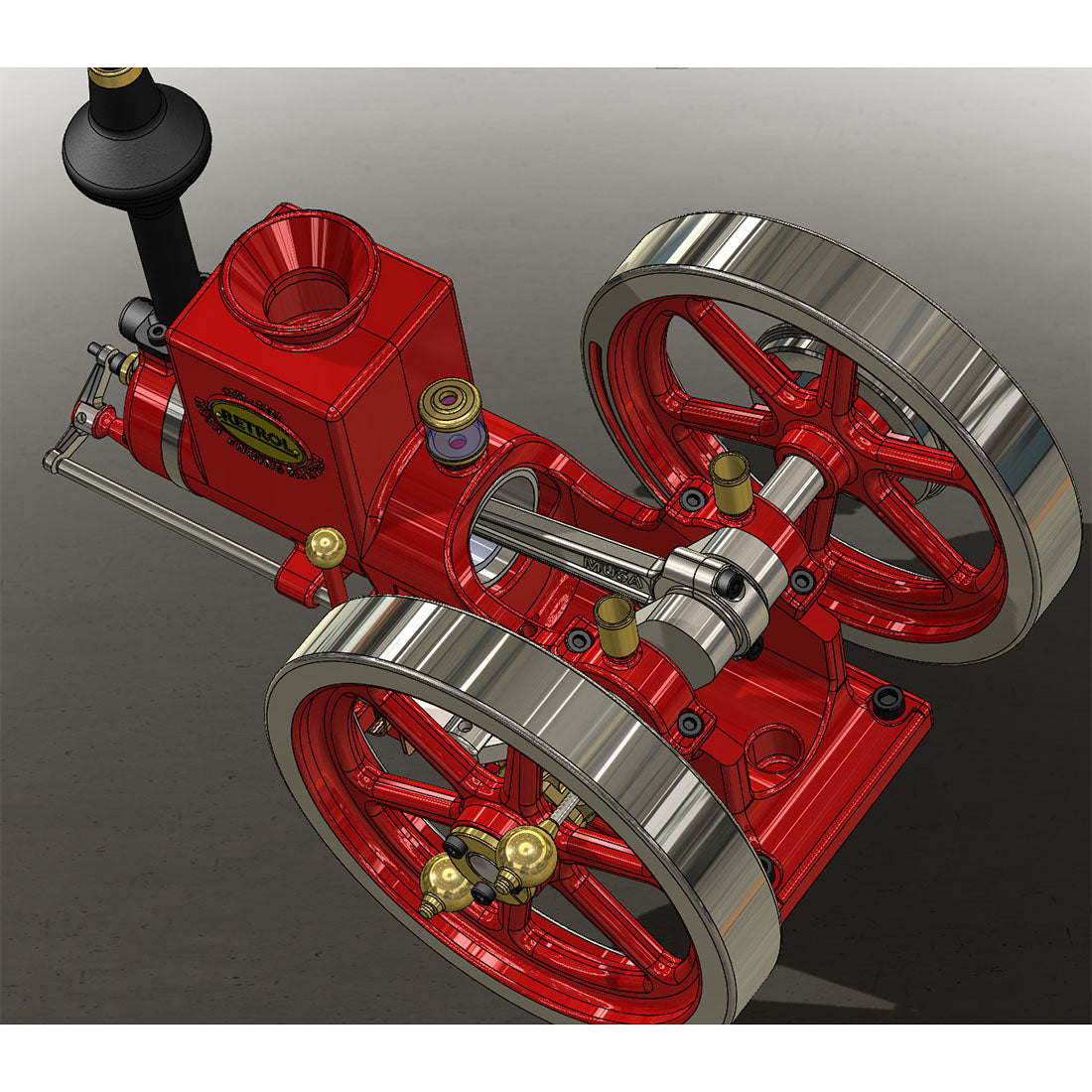 RETROL HM-01 7cc Vintage Hit and Miss Engine 4-Stroke Horizontal IC Engine Model with Exceptional Craftsmanship Engine Model Diyengmod