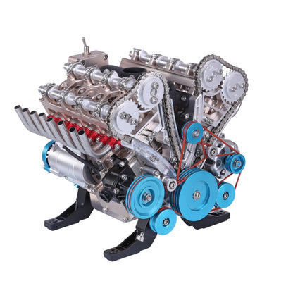 Build Your Own Working V8 Engine Model Kit - TECHING 1:3 Scale Metal V8 Engine Assembly with 500+ Parts DIY Engine Diyengmod