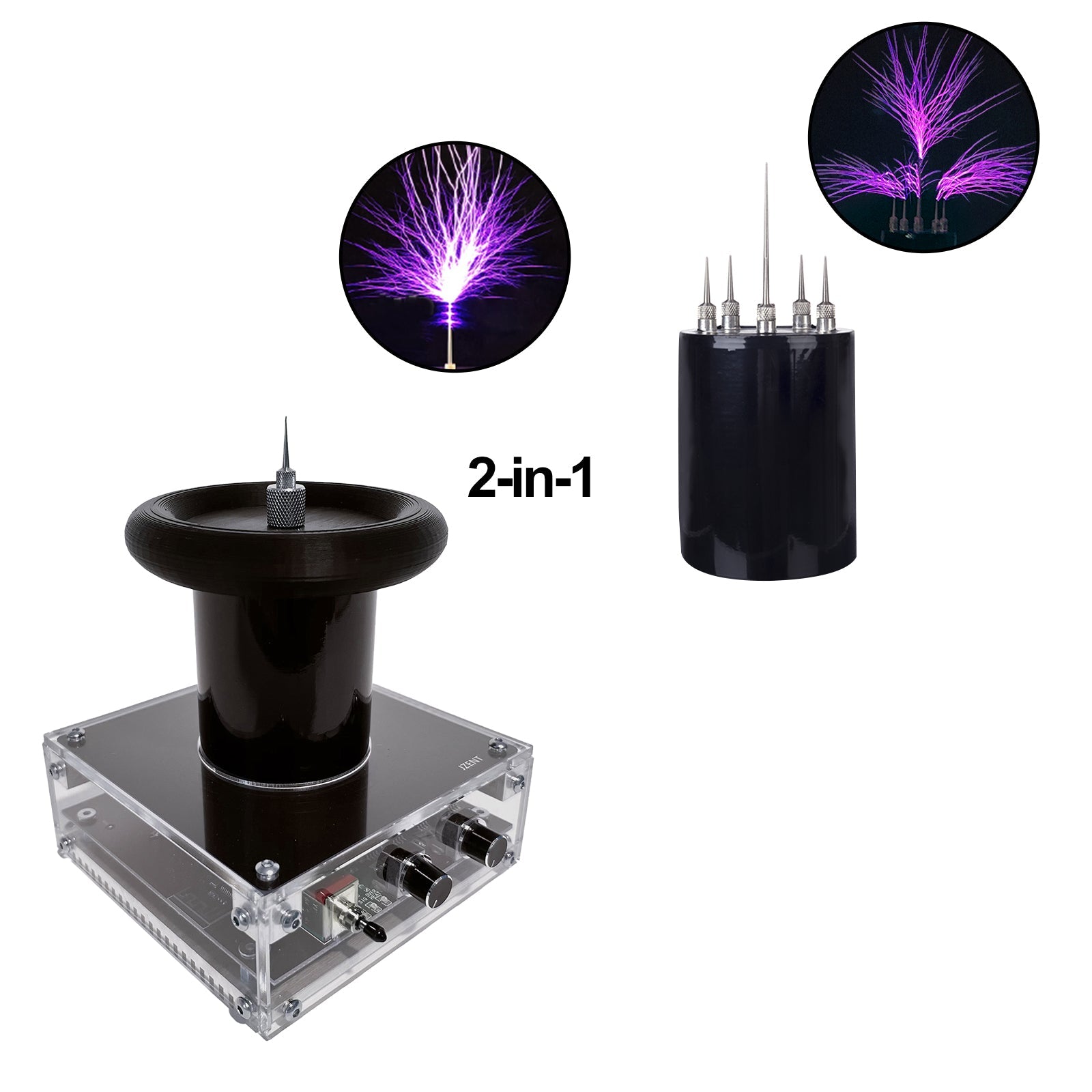 Bluetooth-Enabled 2-in-1 Tesla Coil with 25cm Lightning Display and Music Function Diyengmod