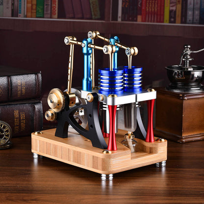 ENJOMOR Advanced Alpha Dual Cylinder Hot Air Stirling Engine Model Stirling Engine Diyengmod