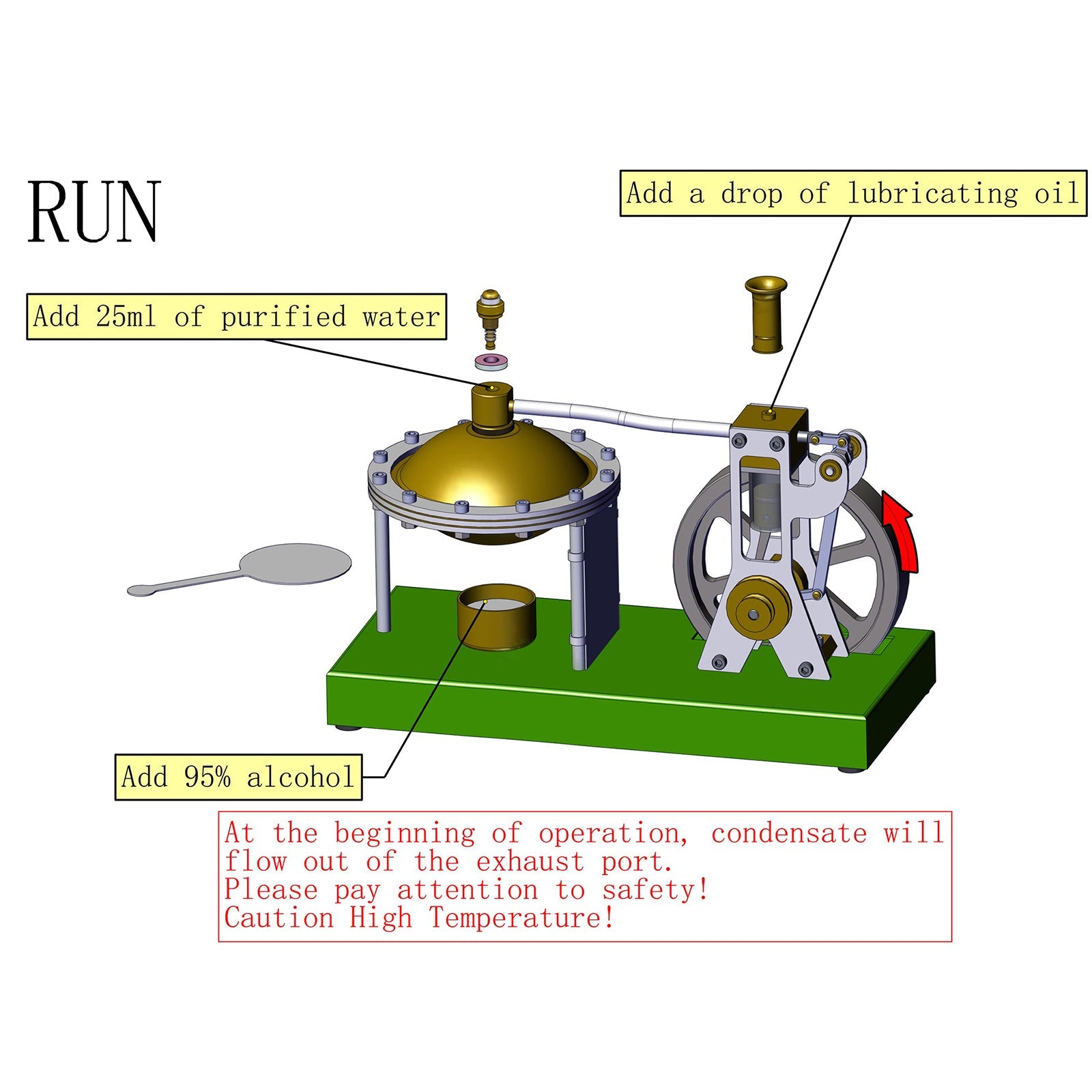 DIY Vertical Hero's Steam Engine Model with Boiler Kit Steam Engine Diyengmod