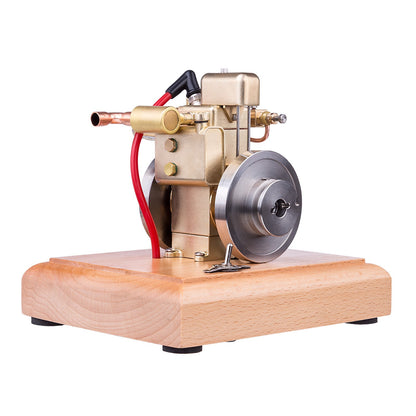 M12B 1.6cc Mini Water-Cooled Single-Cylinder 4-Stroke Gas Engine Model with Wooden Base Engine Models Diyengmod