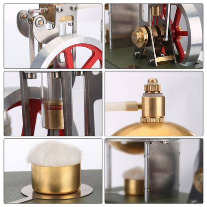 Retro Vertical Steam Engine DIY Assembly Kit with Spherical Boiler - ENJOMOR Steam Engine Diyengmod