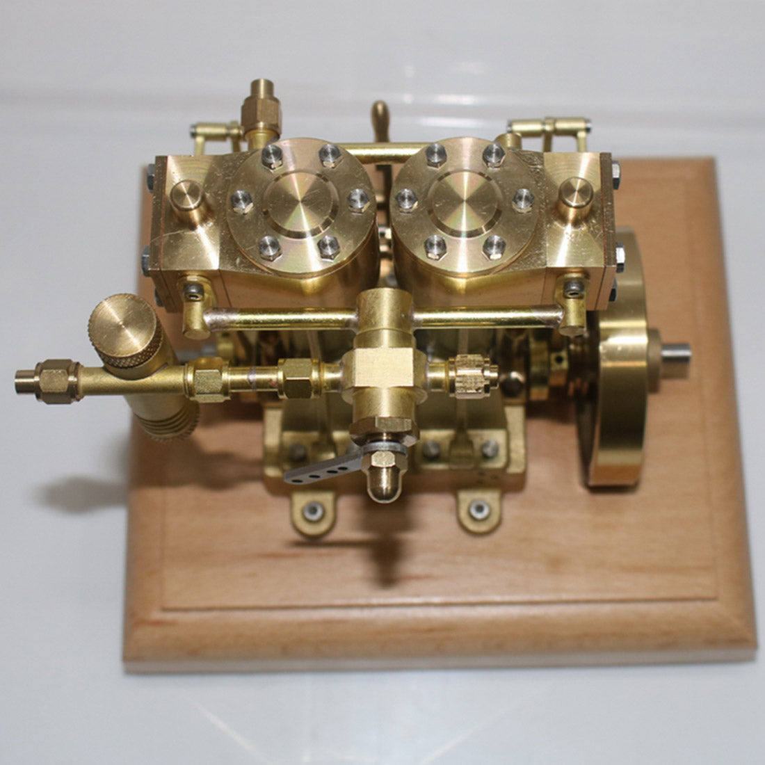 Miniature Retro Double-cylinder Steam Engine Model - DIY EngMod 3.7CC Engine Models Diyengmod