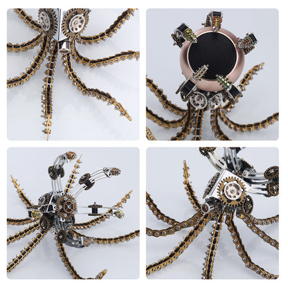 Steampunk 3D Metal Octopus Puzzle with Bluetooth Speaker - 1060PCS DIY Home Decor Model & Creative Gift 3D Puzzle Model Kit Diyengmod