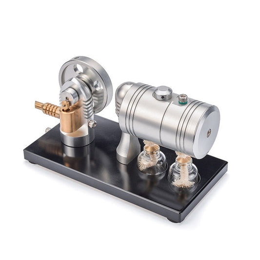 Miniature Metal Steam Engine Kit - Fully Functional Model with Alcohol Lamp and Heating Boiler Steam Engine Diyengmod