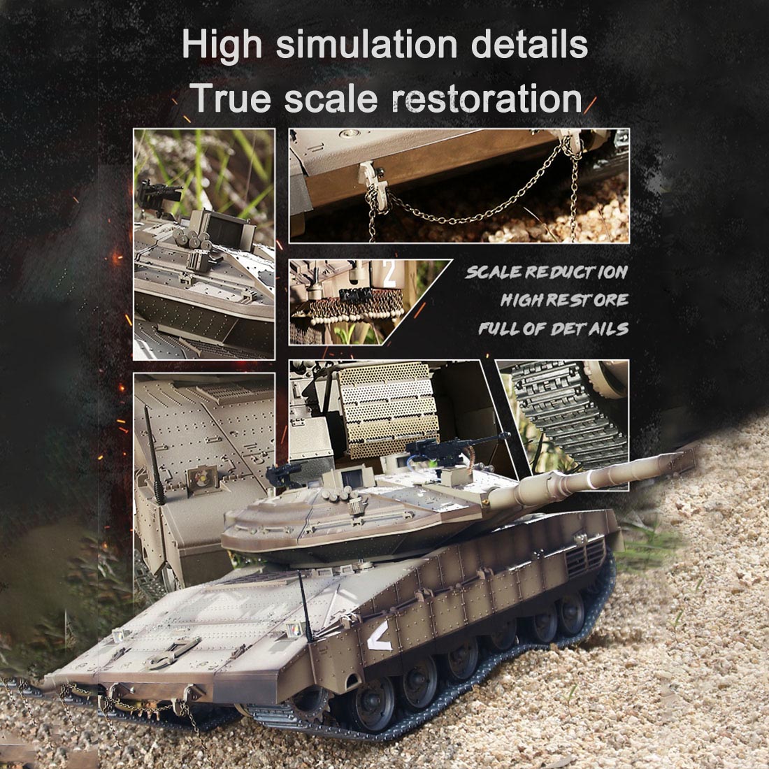 1/16 Scale Israeli Merkava-IV Remote Control Infrared Combat Tank - Ultimate DIY Battle Experience RC Tank Diyengmod