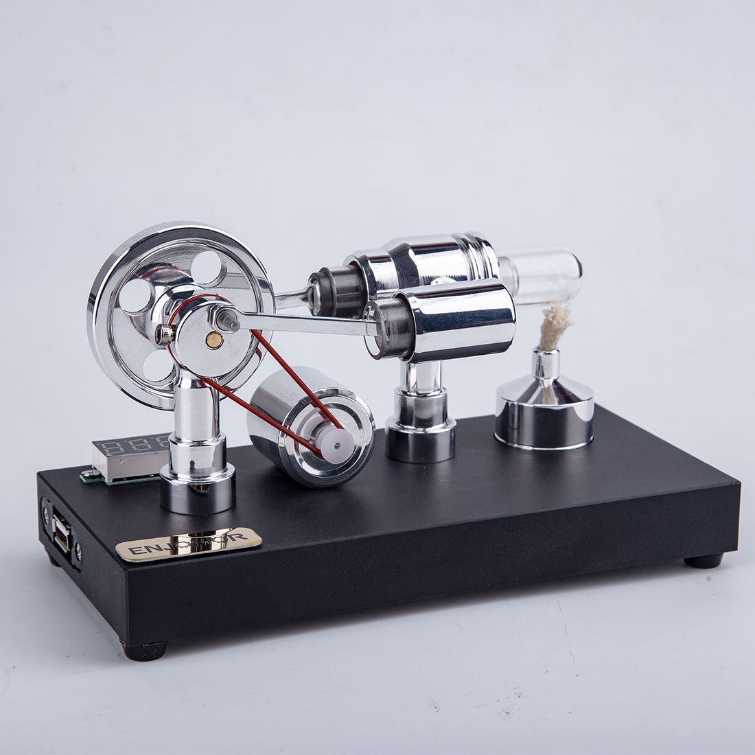 Educational Metal Gamma Stirling Engine Model with LED Bulb – Perfect Science Gift for Kids Stirling Engine Diyengmod