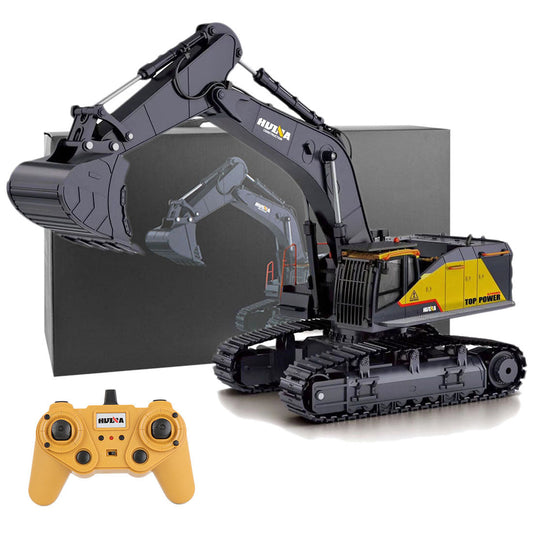 HUINA 1:14 Scale 22CH Remote Control Excavator - Alloy Engineering Model Truck for Kids' Gift Collection RC Truck Diyengmod