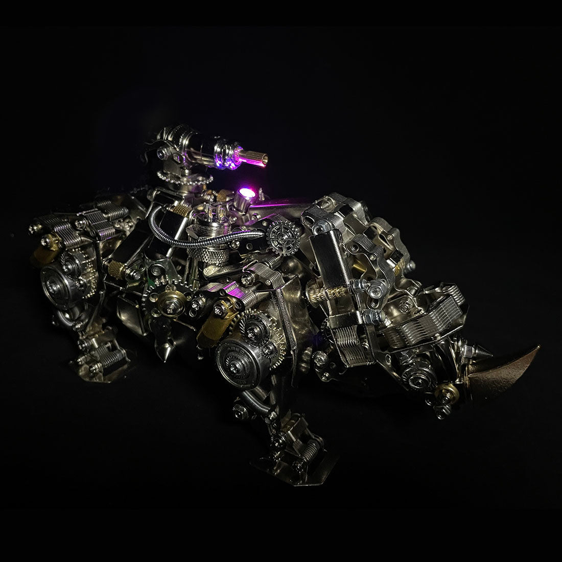 Steampunk Mechanical Siege Rhino Model Kit - 700+ Piece 3D DIY Assembly Craft 3D Puzzle Model Kit Diyengmod