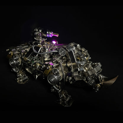 Steampunk Mechanical Siege Rhino Model Kit - 700+ Piece 3D DIY Assembly Craft 3D Puzzle Model Kit Diyengmod