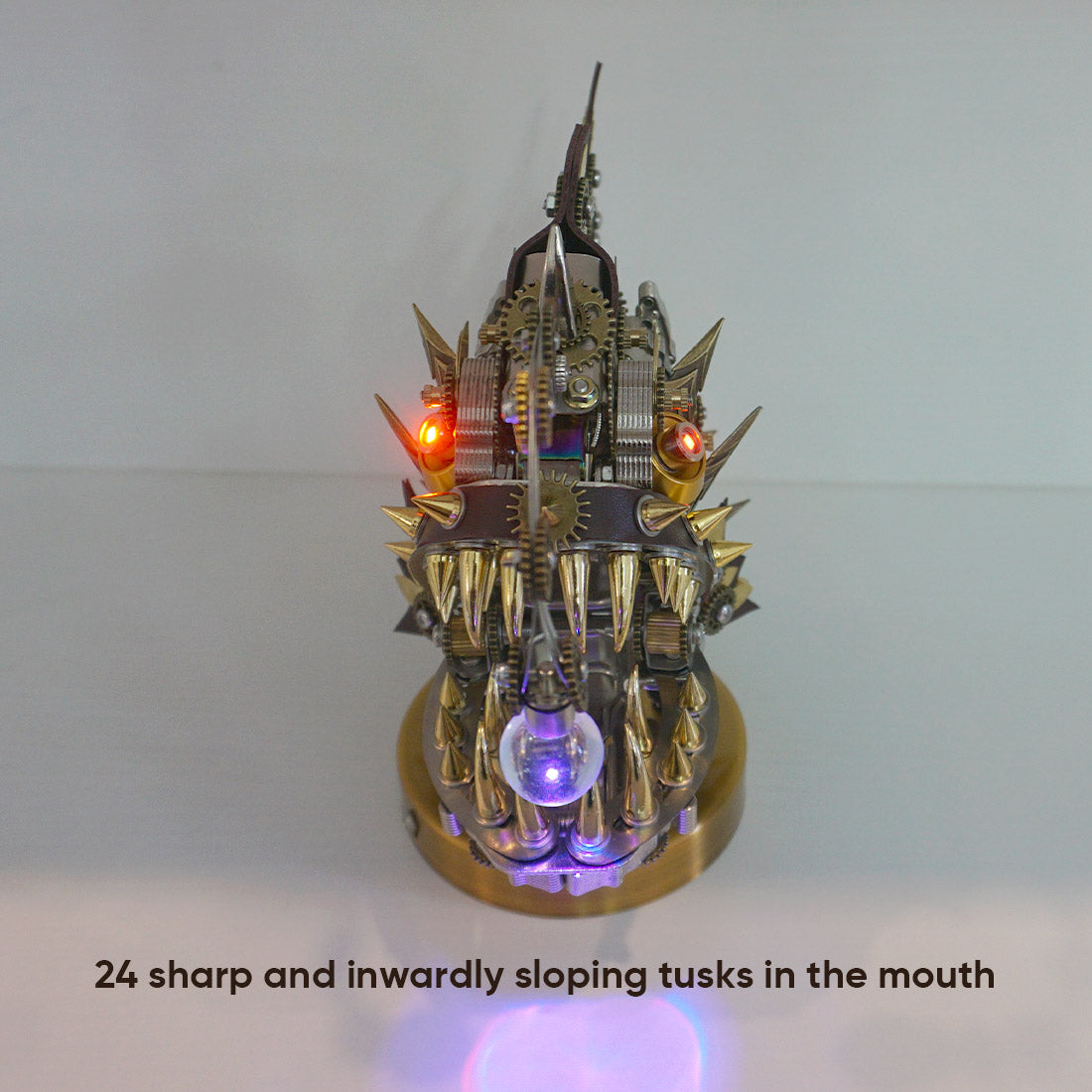 DIY Steampunk 3D Metal Lantern Fish Model - Color Changing Anglefish Lamp Assembly Kit (700 Pieces) 3D Puzzle Model Kit Diyengmod