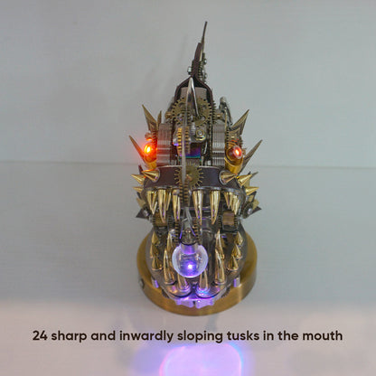 Steampunk 3D Metal Anglerfish Puzzle Model with Luminous Bulb - 1064 PCS DIY Assembly Gift 3D Puzzle Model Kit Diyengmod