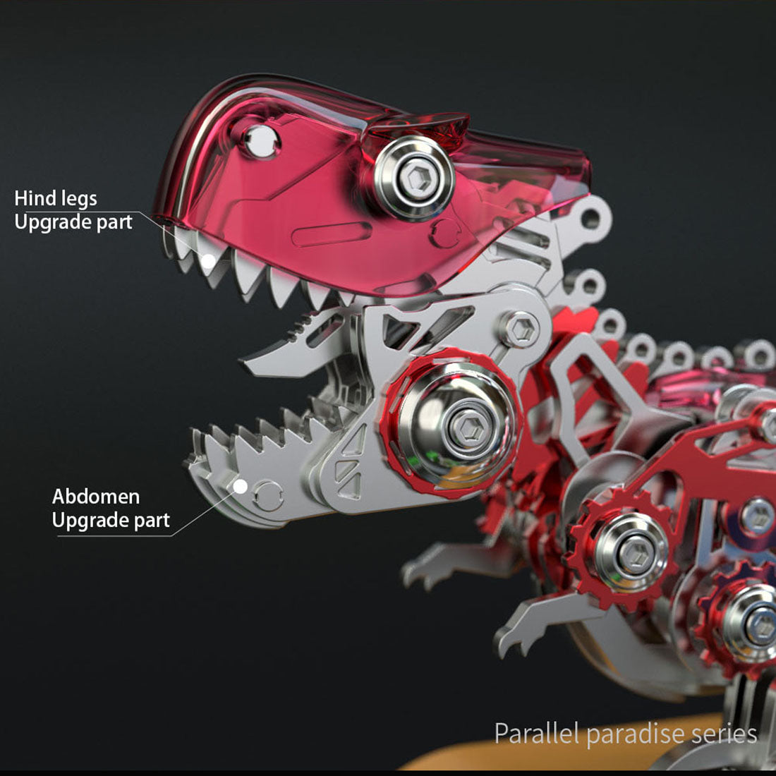 DIY 3D Metal Tyrannosaurus Rex Model Kit - 160 Piece Mechanical Dinosaur Assembly 3D Puzzle Model Kit Diyengmod